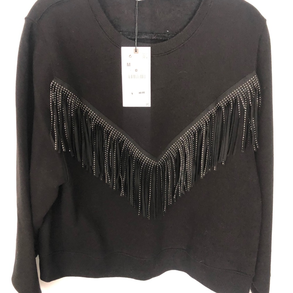 Brand new Zara fringe sweater